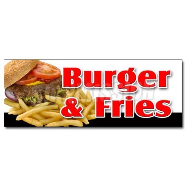 Signmission BURGER & FRIES DECAL sticker cheeseburger french fries grill beef cheese, D-12 Burger & Fries D-12 Burger & Fries